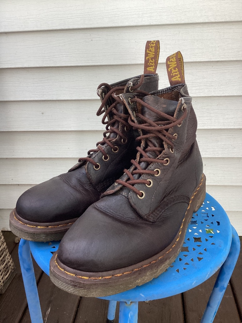 Dr Doc Martens 1460 8-Eye Men’s 10 Boots Crazy Horse Brown Leather Please see al